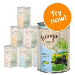 Feringa Single Meat Menu Mixed Trial Pack 6 X 410g -Trixie || Savic || Hill's Science Plan Sales 1238430 228710 probiermix feringa single meat 3 sorten ente kalb lachs 6x410g katze nass try now 3