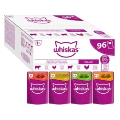 Whiskas 1+ Pouches Mega Pack 96 X 85g -Trixie || Savic || Hill's Science Plan Sales 356096 pla mars sparpaket whiskas frischebeutel 48x85g hs 01 9