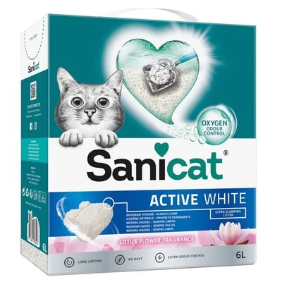 Sanicat Active White Lotus Flower Clumping Litter 1 Sanicat Active White Lotus Flower Clumping Litter