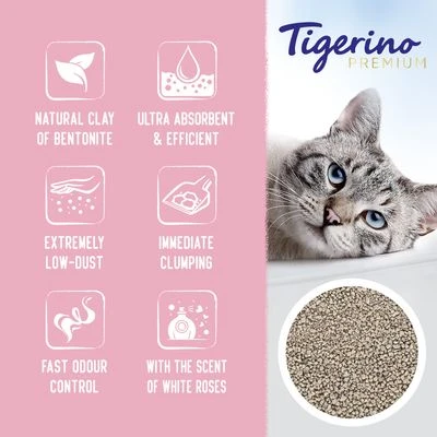 Tigerino Canada / Premium Cat Litter – White Rose Scented 2 Tigerino Canada / Premium Cat Litter – White Rose Scented - Image 2