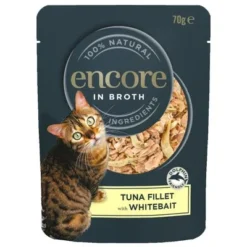 Encore Cat Broth Pouch Saver Pack 48 X 70g -Trixie || Savic || Hill's Science Plan Sales wcf tuna fillet whitebait broth pouch front 1